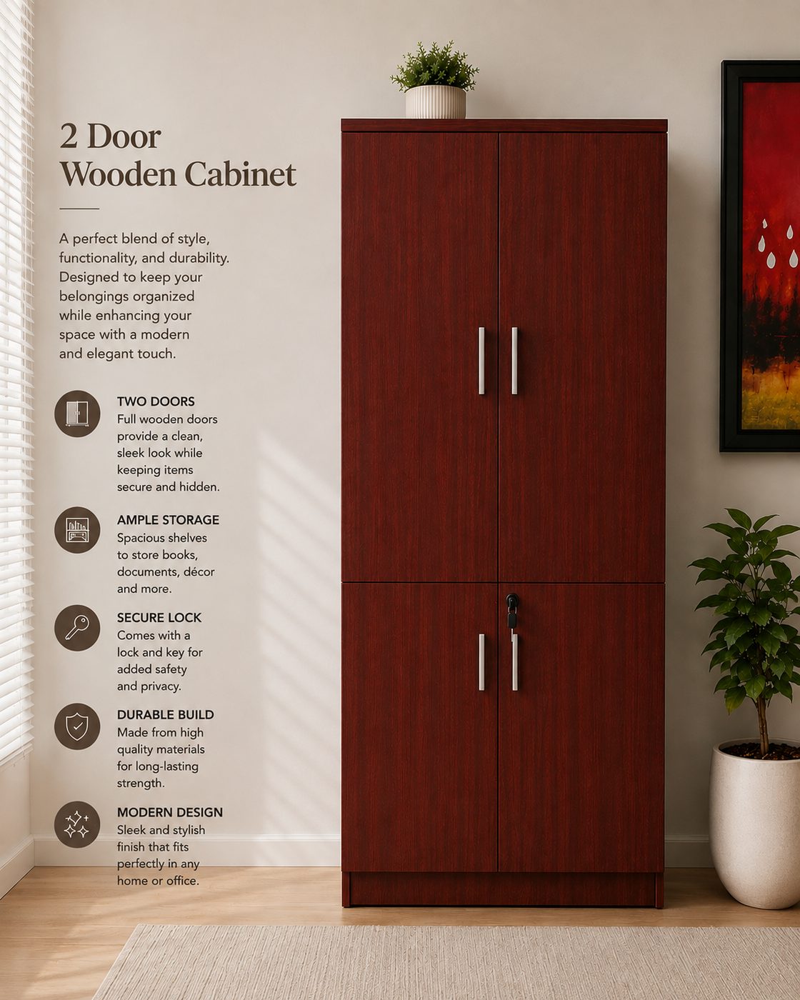 Mahogany 2-Door Cabinet
