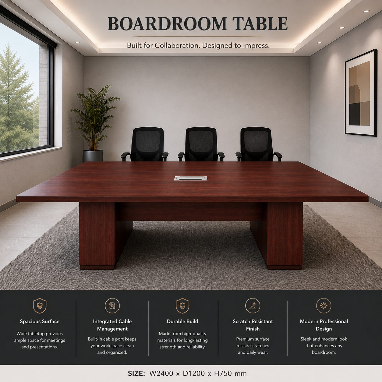 Mahogany Boardroom Table