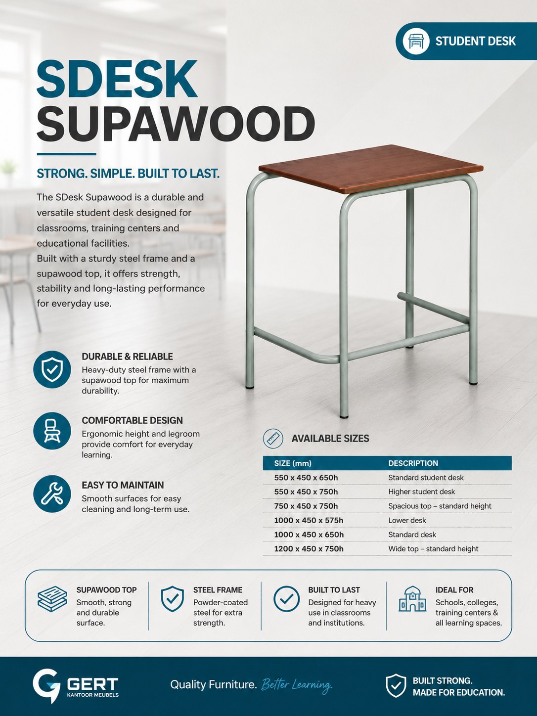SDesk Supawood Student Desk