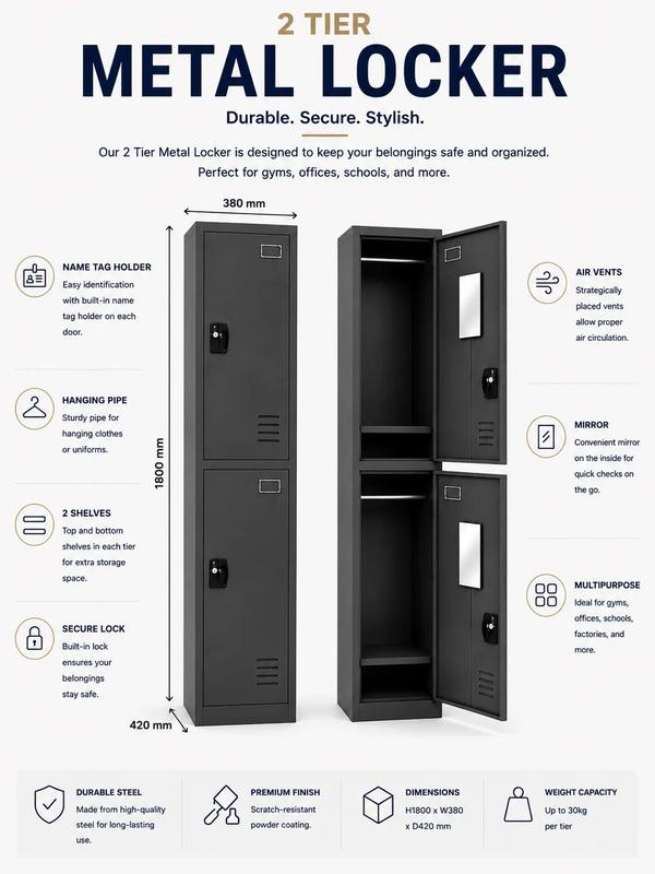 2 Tier Metal Locker