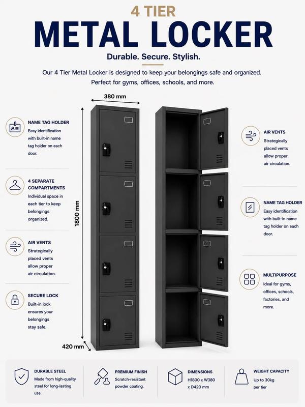 4 Tier Metal Locker