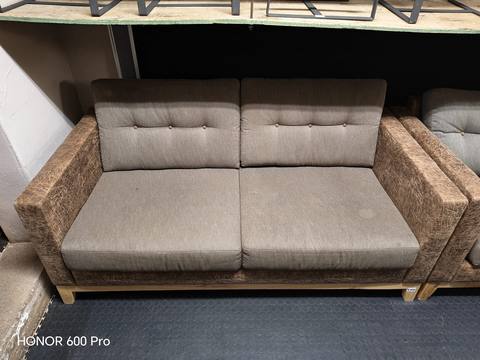 Second-hand brown two-seater couches