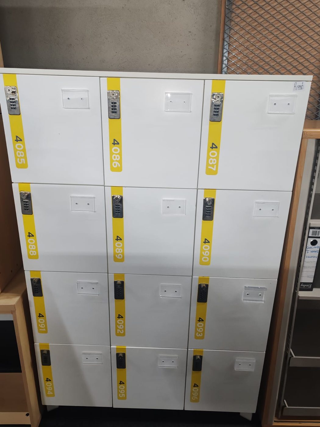 Used 12-Door Locker Unit with combination locks — R1950