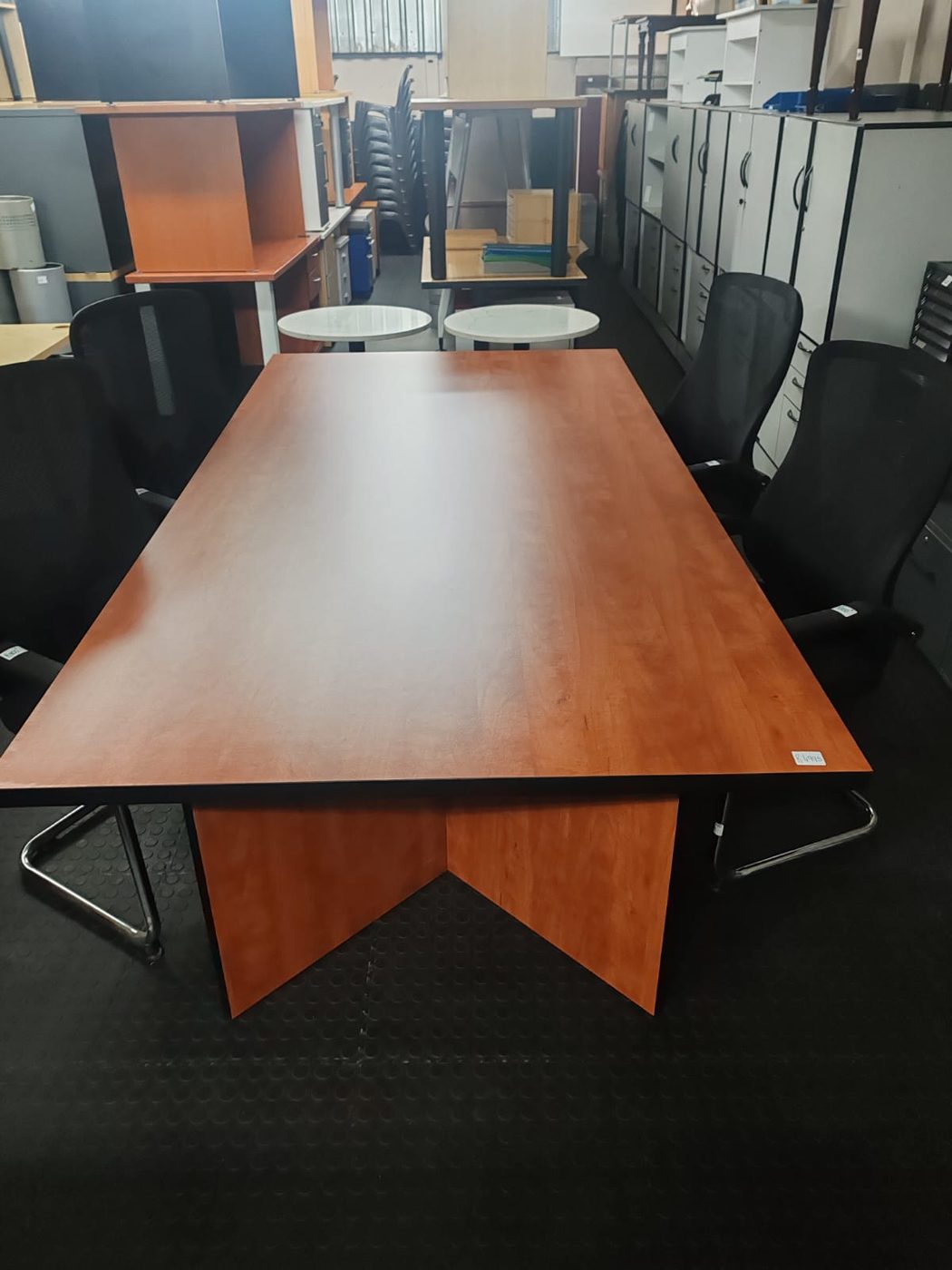 Second-hand cherry boardroom table