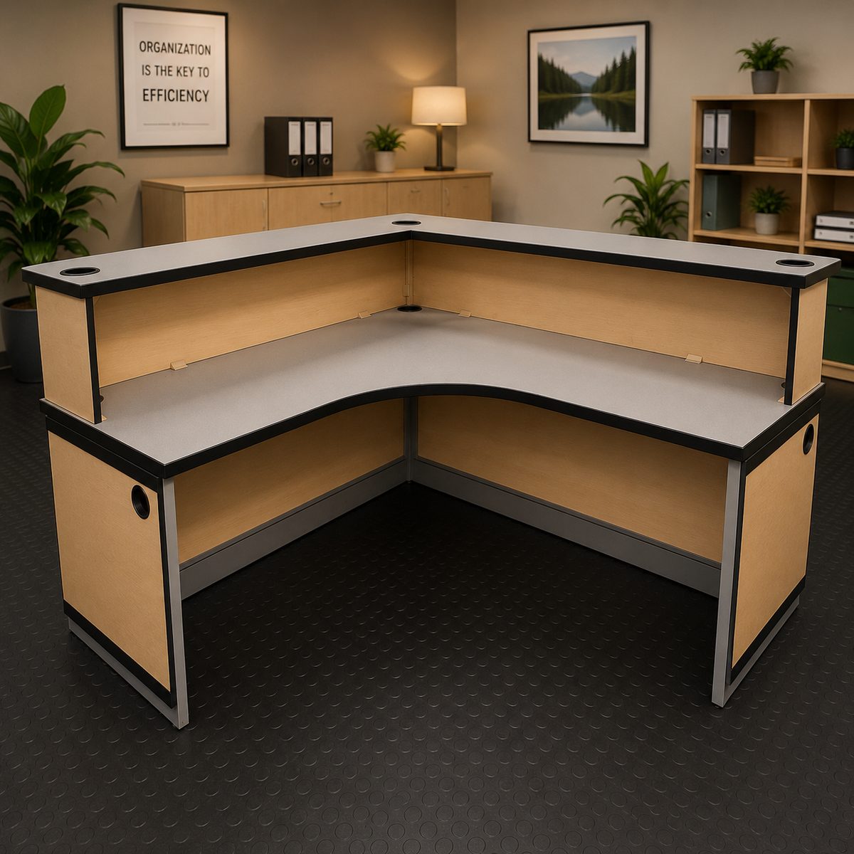 Second-hand L-shape reception counter
