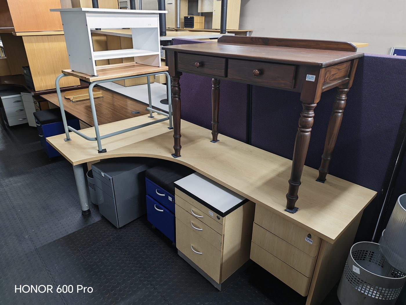 Second-hand wooden writing table and corner desks