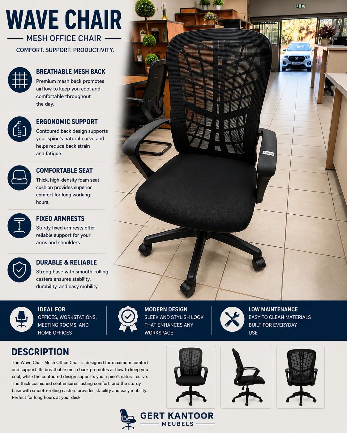 Wave Chair Mesh Office Chair